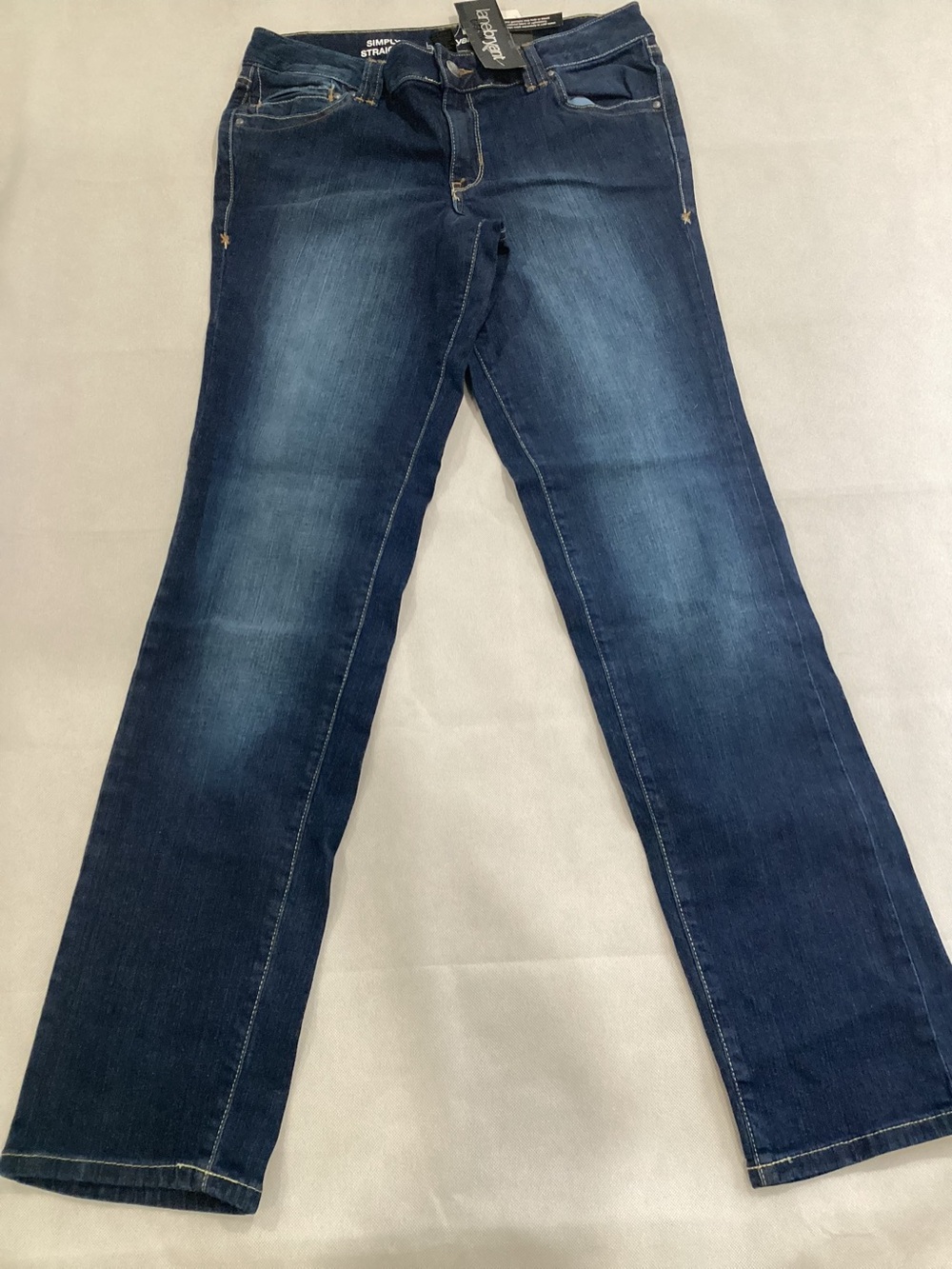 Lane Bryant Dark Blue Bootcut Jeans with Faded Detail size 14L (A3/4